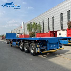 3-axle 100 tons flatbed semi-trailer